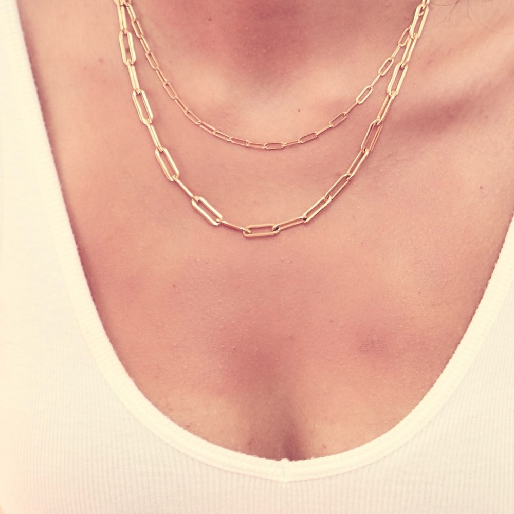 14k Gold Filled Paperclip Necklaces - Picture 3 of 4